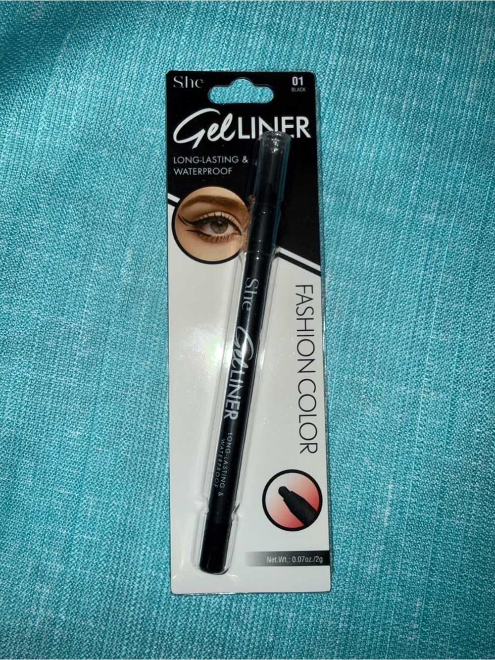 S.he Makeup Gel Eyeliner Pencil - Shade 01 Black - Waterproof & Long-Lasting